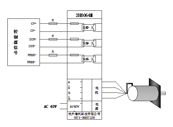 步進(jìn)電機(jī)驅(qū)動(dòng)器接線示意圖